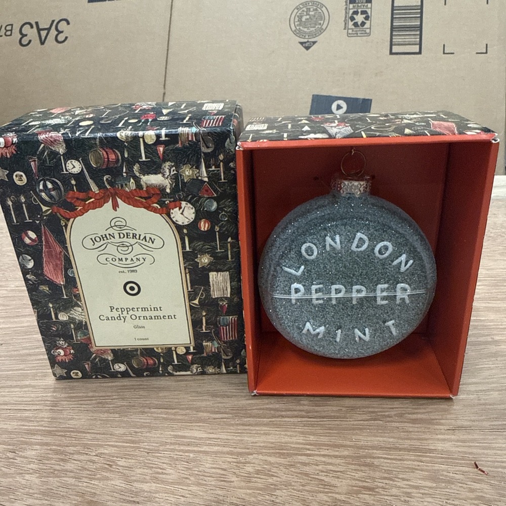 John Derian For Target London Peppermint Candy Glass Ornament LTD ED BRAND NEW.